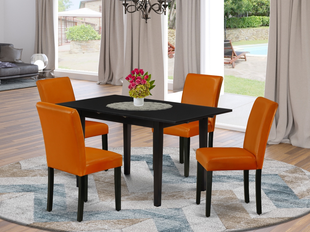 5 Piece Norfolk Modern Dining Table Set - Black