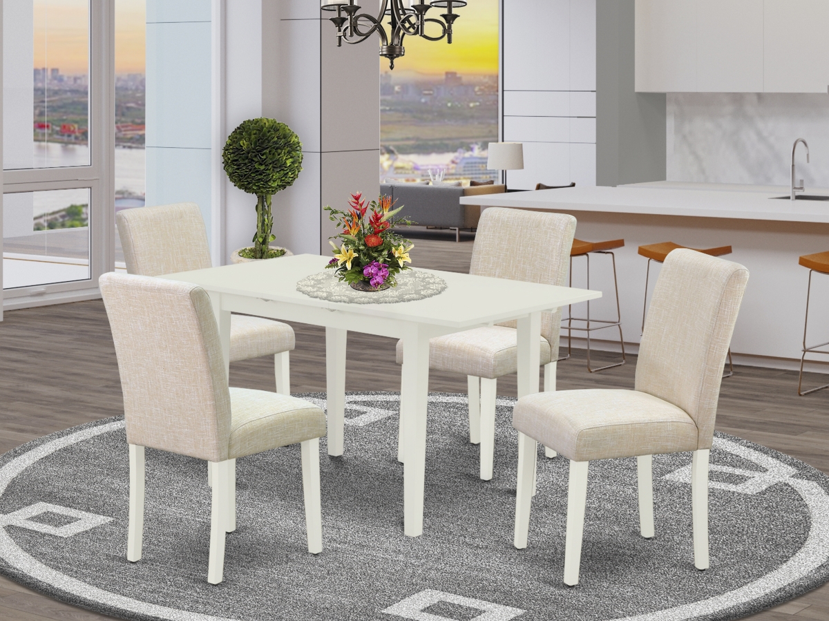 5 Piece Norfolk Kitchen Dining Table Set - Linen White