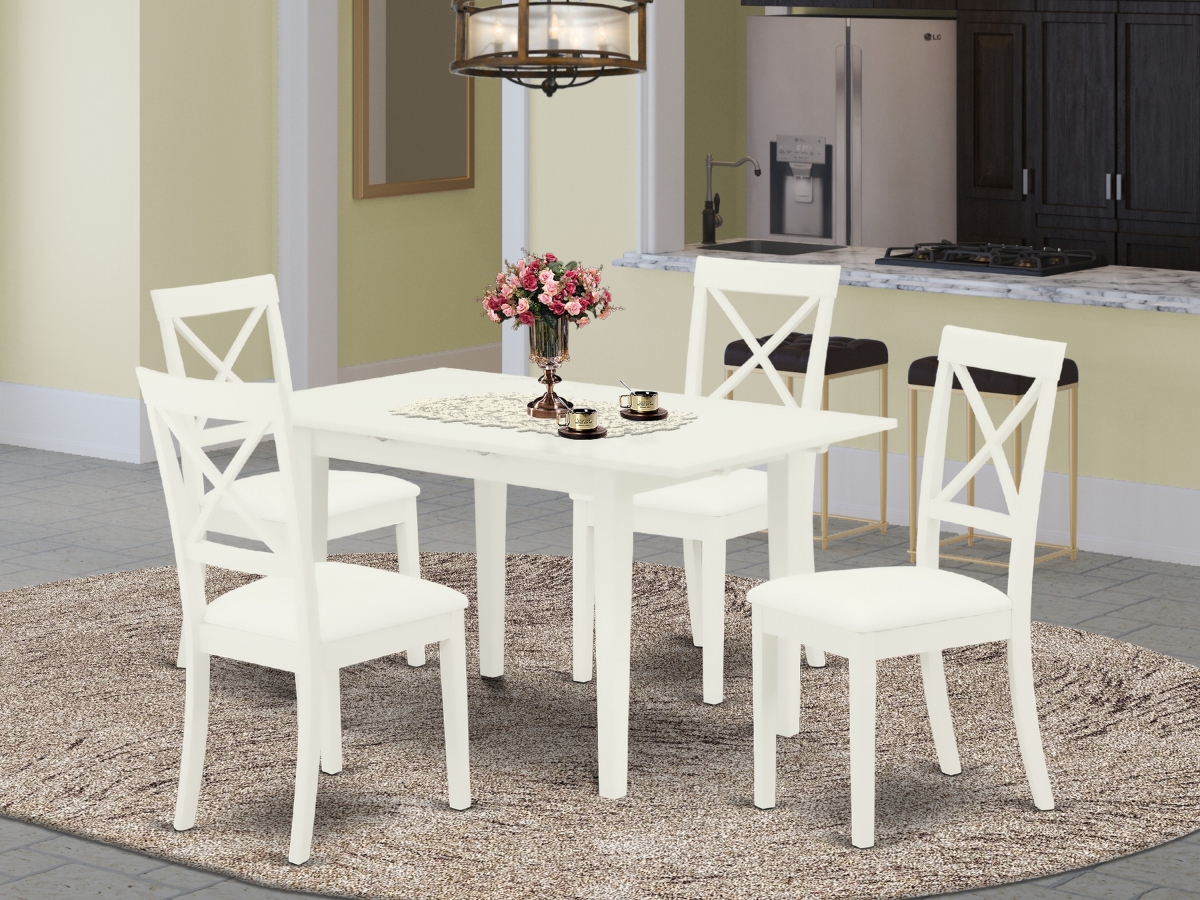 5 Piece Norfolk Rectangular Dinette Set - Linen White