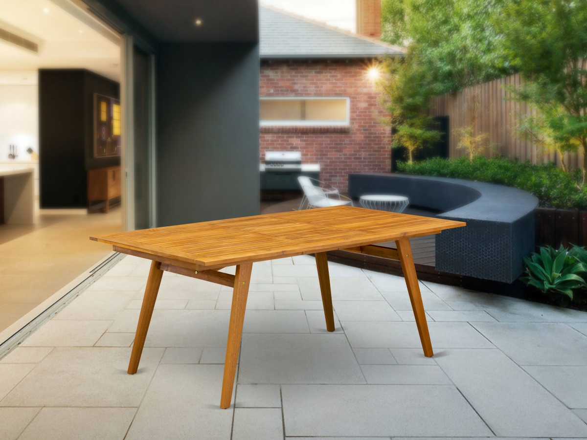 Modern Coffee Table & Rectangular Top with Wood 4 Legs - Natural Oil