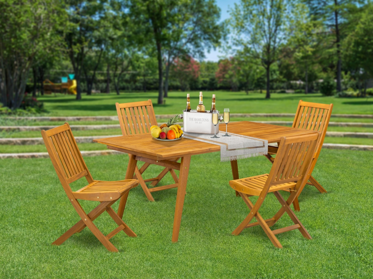 5 Piece Denison Dining Table Set - Natural Oil
