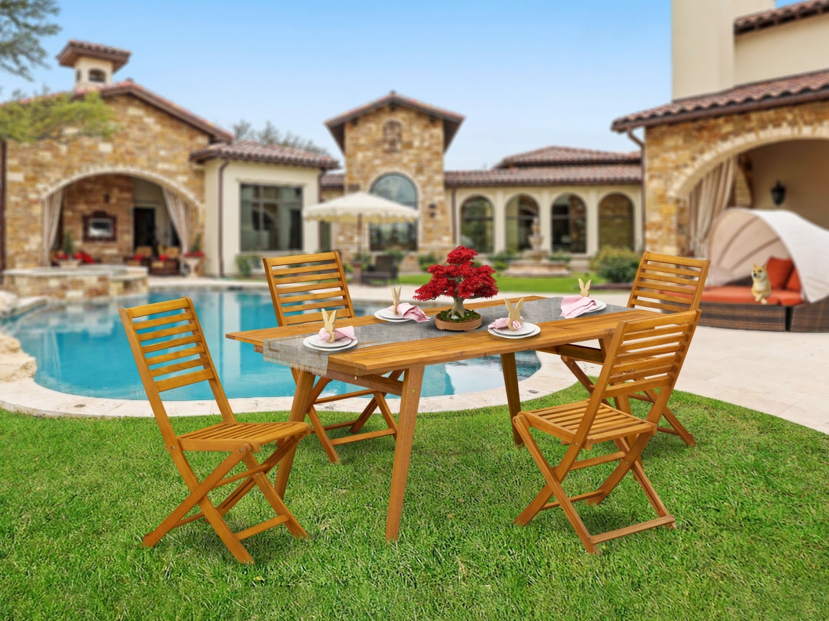 5 Piece Denison Outdoor Coffee Table Set - Natural Oil