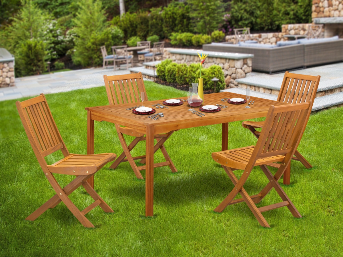 5 Piece Cameron Outdoor Coffee Table Set - Natural Oil