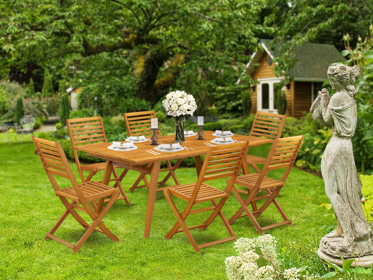 7 Piece Denison Modern Table Set - Natural Oil