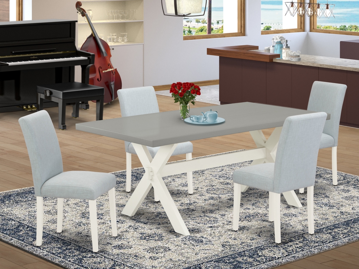 5 Piece X-Style Dining Set - Linen White