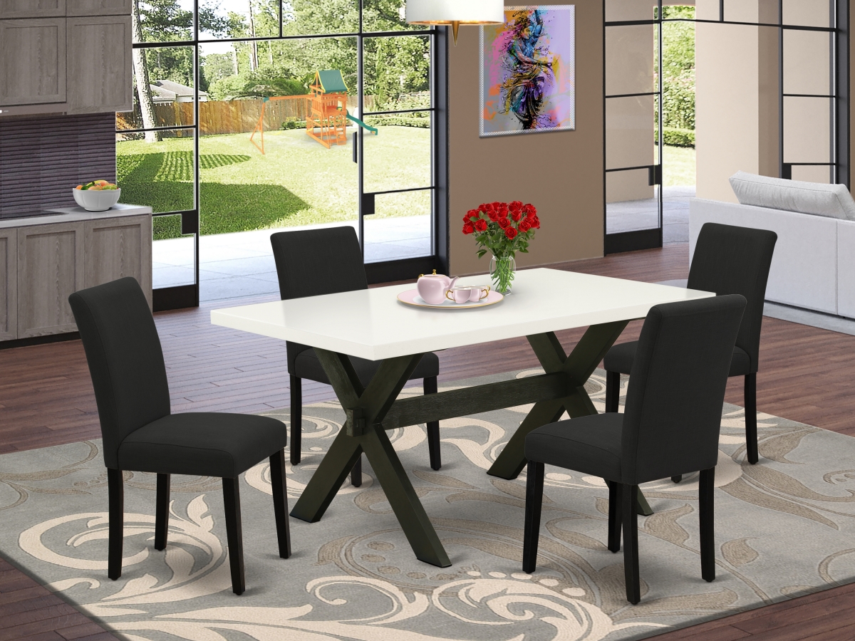 5 Piece X-Style Dining Room Set - Black