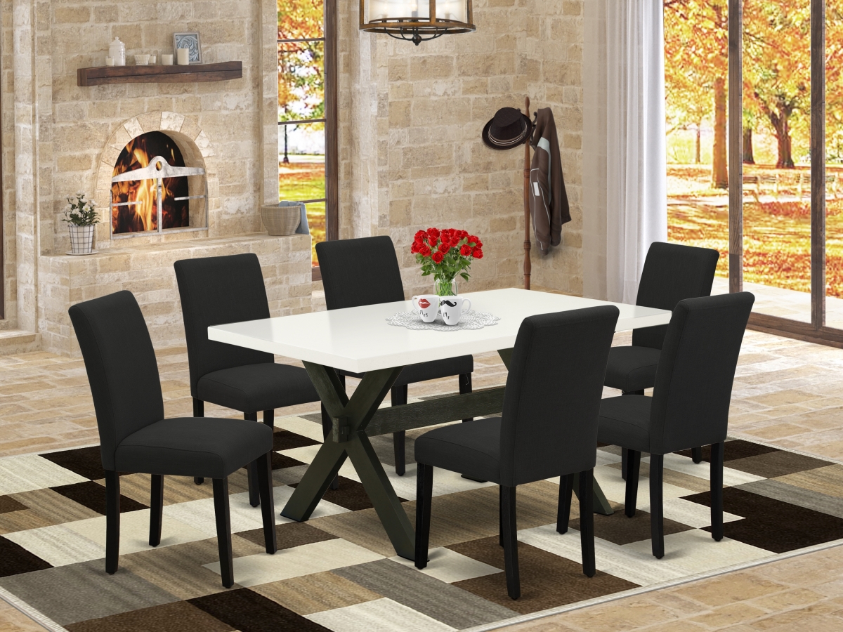 7 Piece X-Style Dinette Set - Black