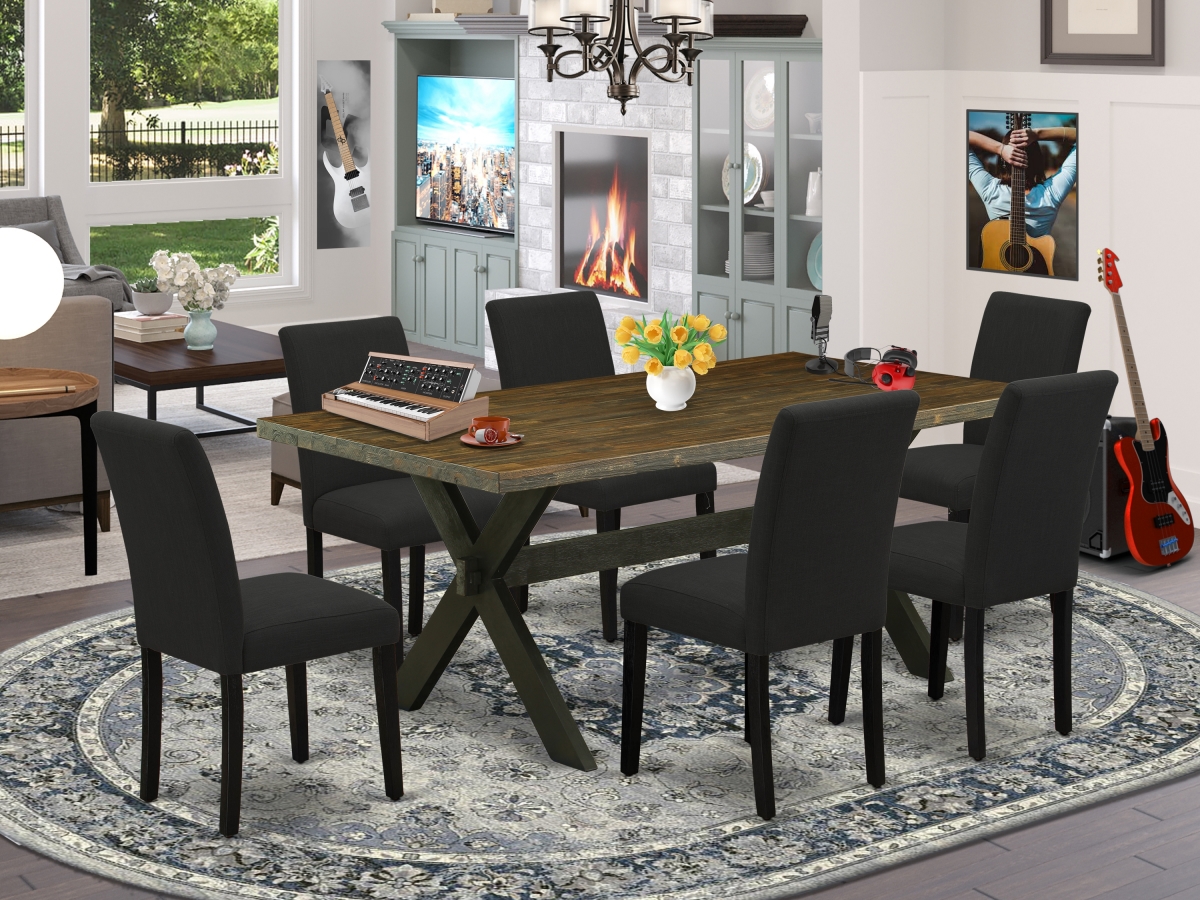 X677AB624-7 7 Piece X-Style Kitchen Table Set - Black