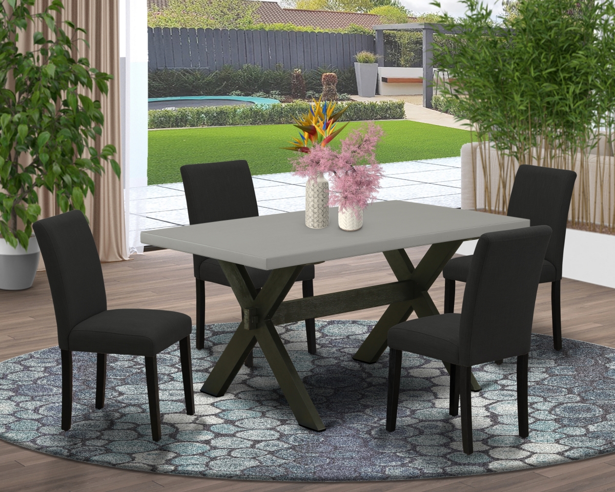 5 Piece X-Style Kitchen Table Set - Black