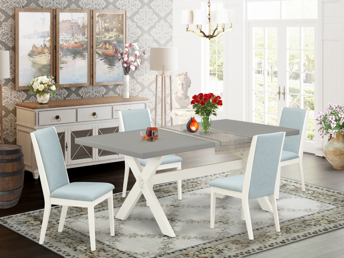 5 Piece X-Style Gorgeous Kitchen Table Set - Linen White