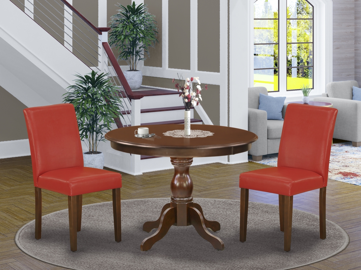 3 Piece Hartland Table & Chairs Dining Set - Mahogany