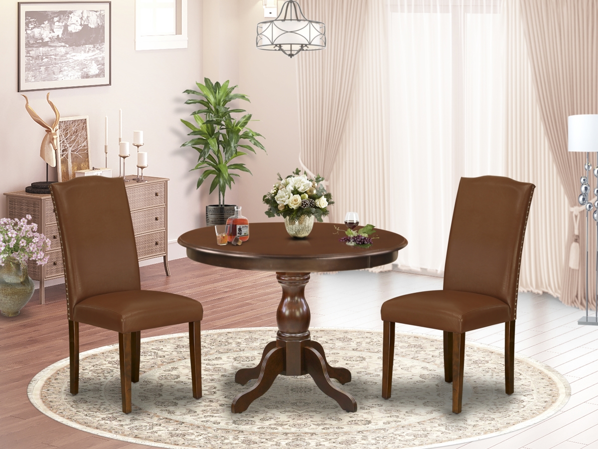 3 Piece Hartland Dining Table Set - Mahogany