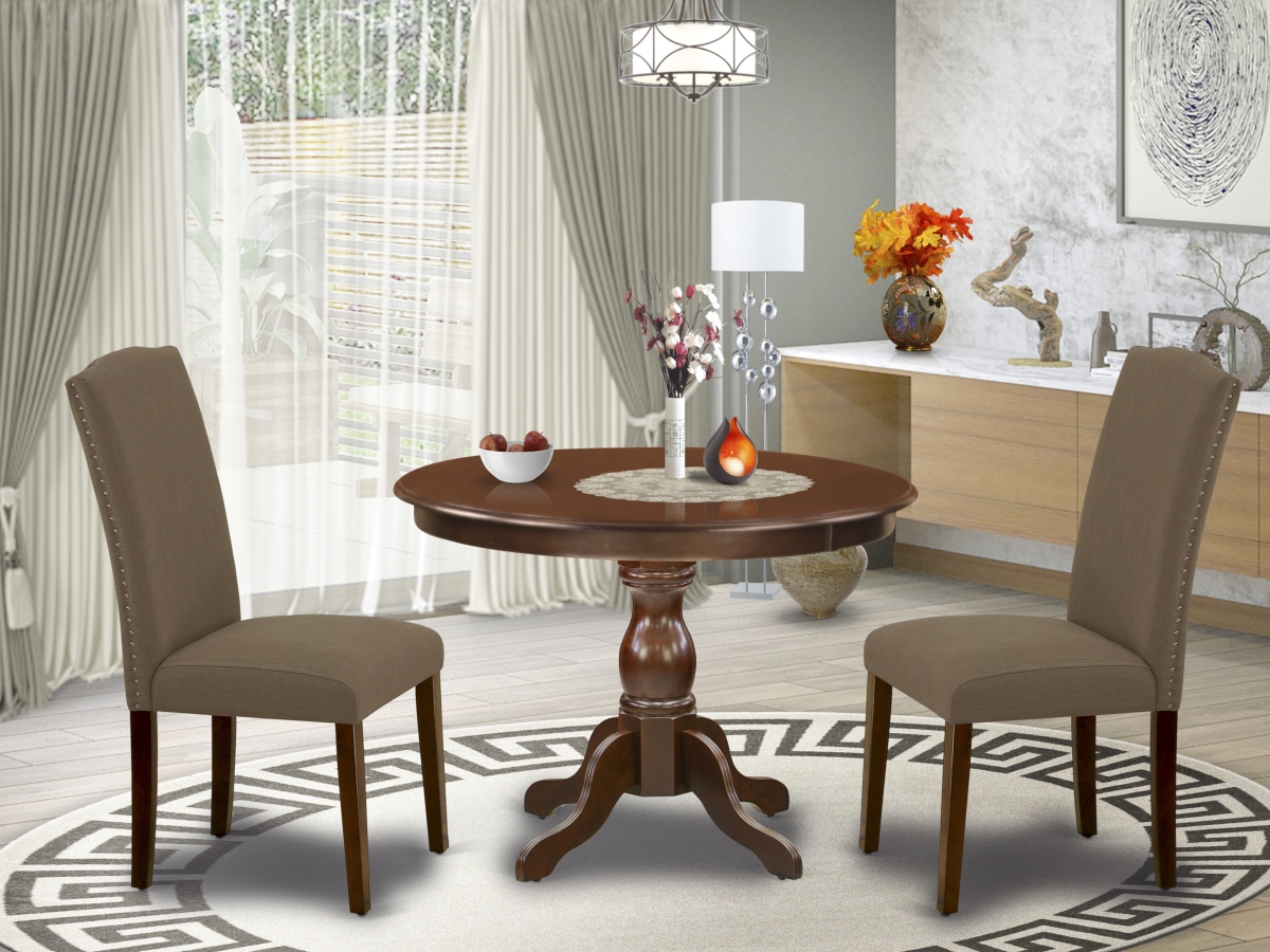 3 Piece Hartland Dining Table Set - Mahogany
