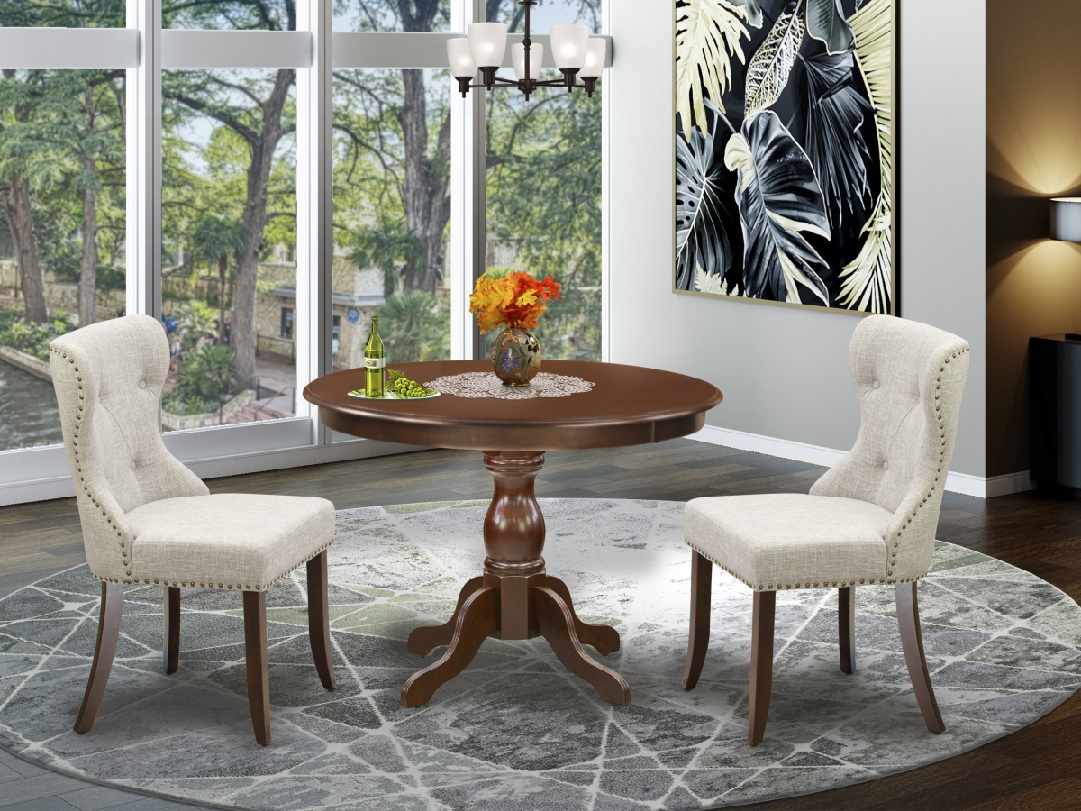 3 Piece Hartland Dining Table Set - Mahogany