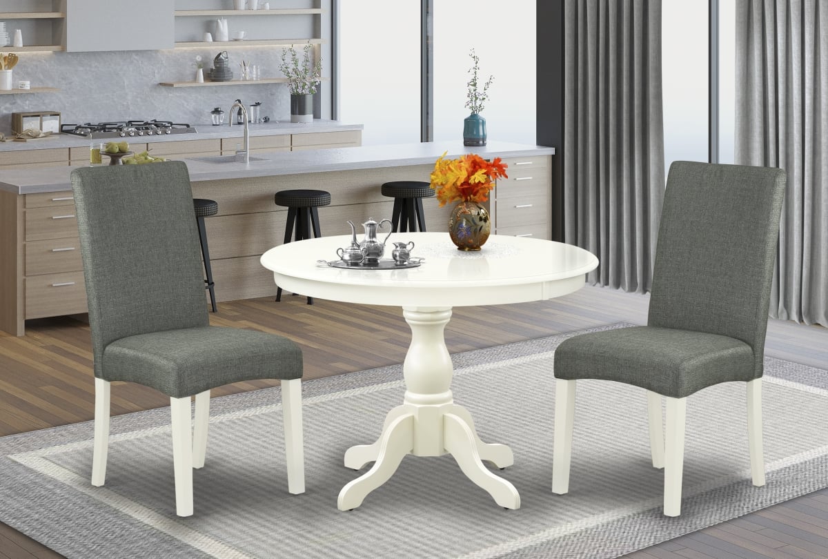 3 Piece Hartland Dining Table Set - Linen White