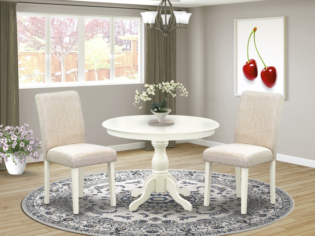 3 Piece Hartland Dining Table Set - Linen White