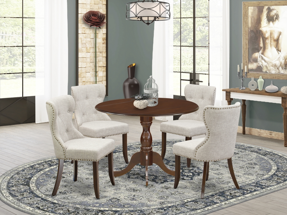 5 Piece Dublin Kitchen Dining Table Set - Mahogany