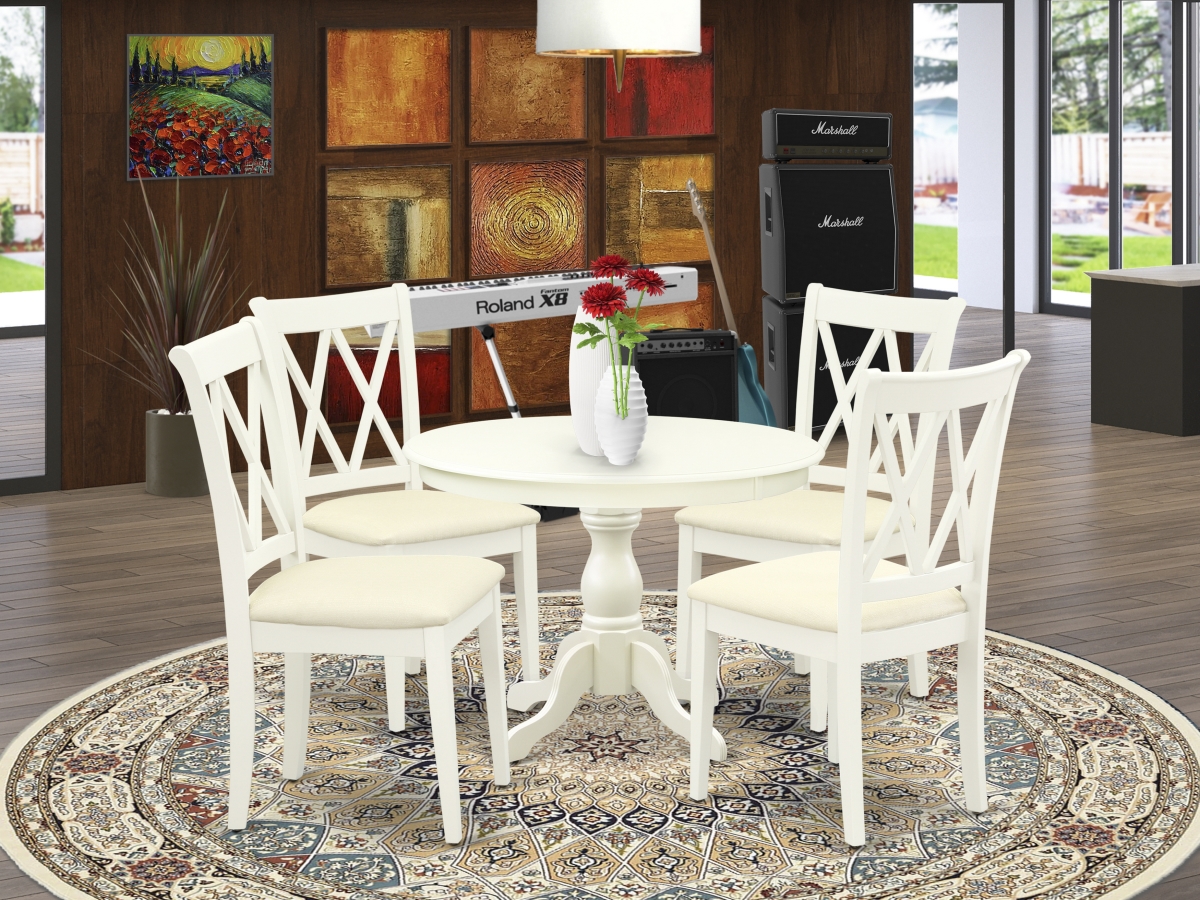 5 Piece Hartland Modern Dining Table Set - Linen White