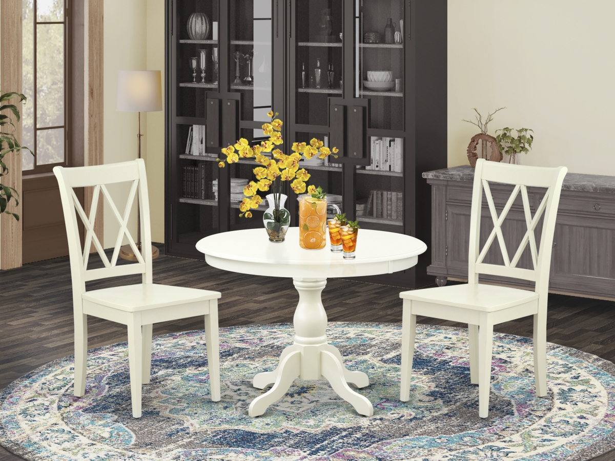 3 Piece Hartland Dining Table Set - Linen White