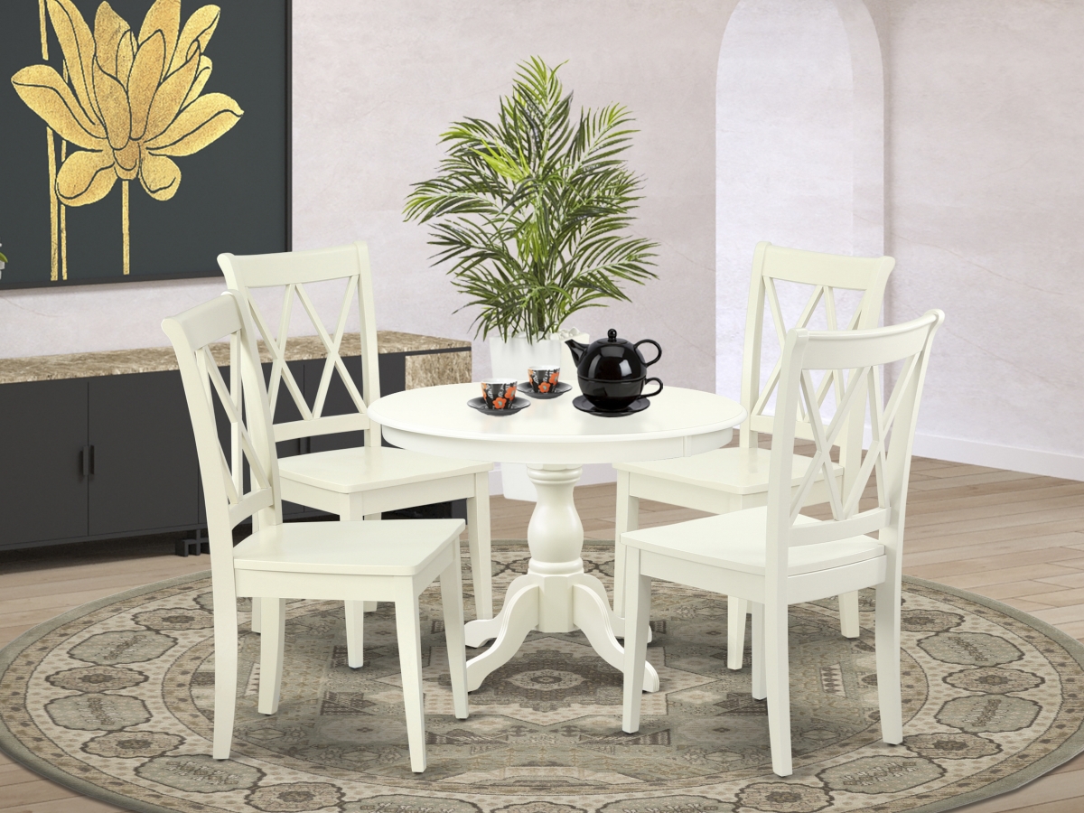 5 Piece Hartland Kitchen Dining Table Set - Linen White