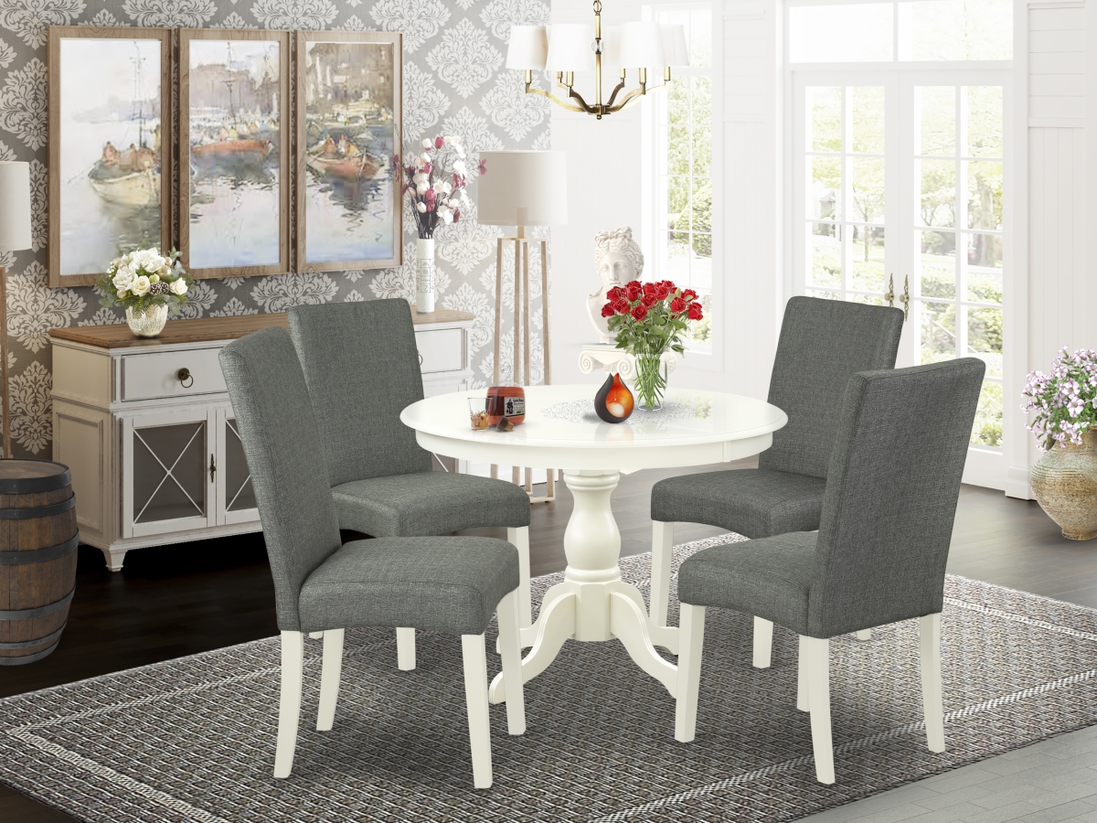 5 Piece Hartland Table & Chairs Dining Set - Linen White