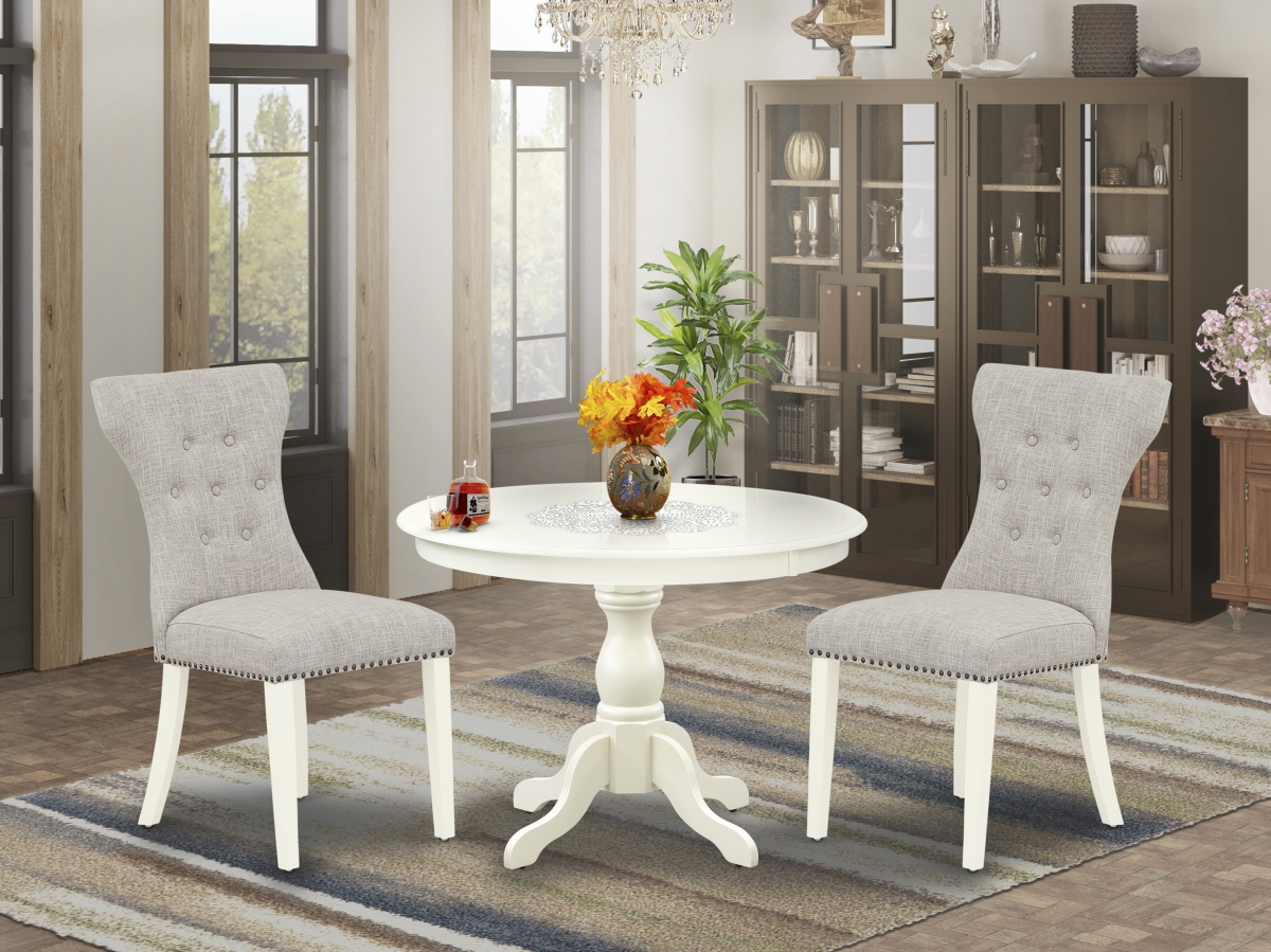 3 Piece Hartland Dining Table Set - Linen White