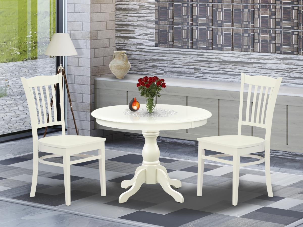 3 Piece Hartland Dining Table Set - Linen White