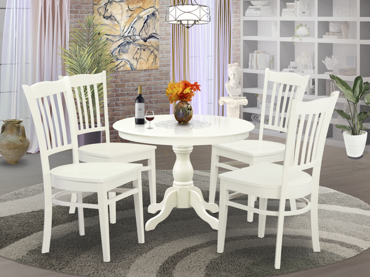 5 Piece Hartland Table & Chairs Dining Set - Linen White