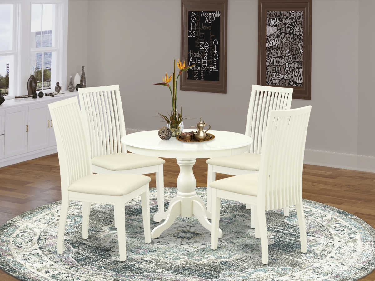 5 Piece Hartland Dining Room Table Set - Linen White