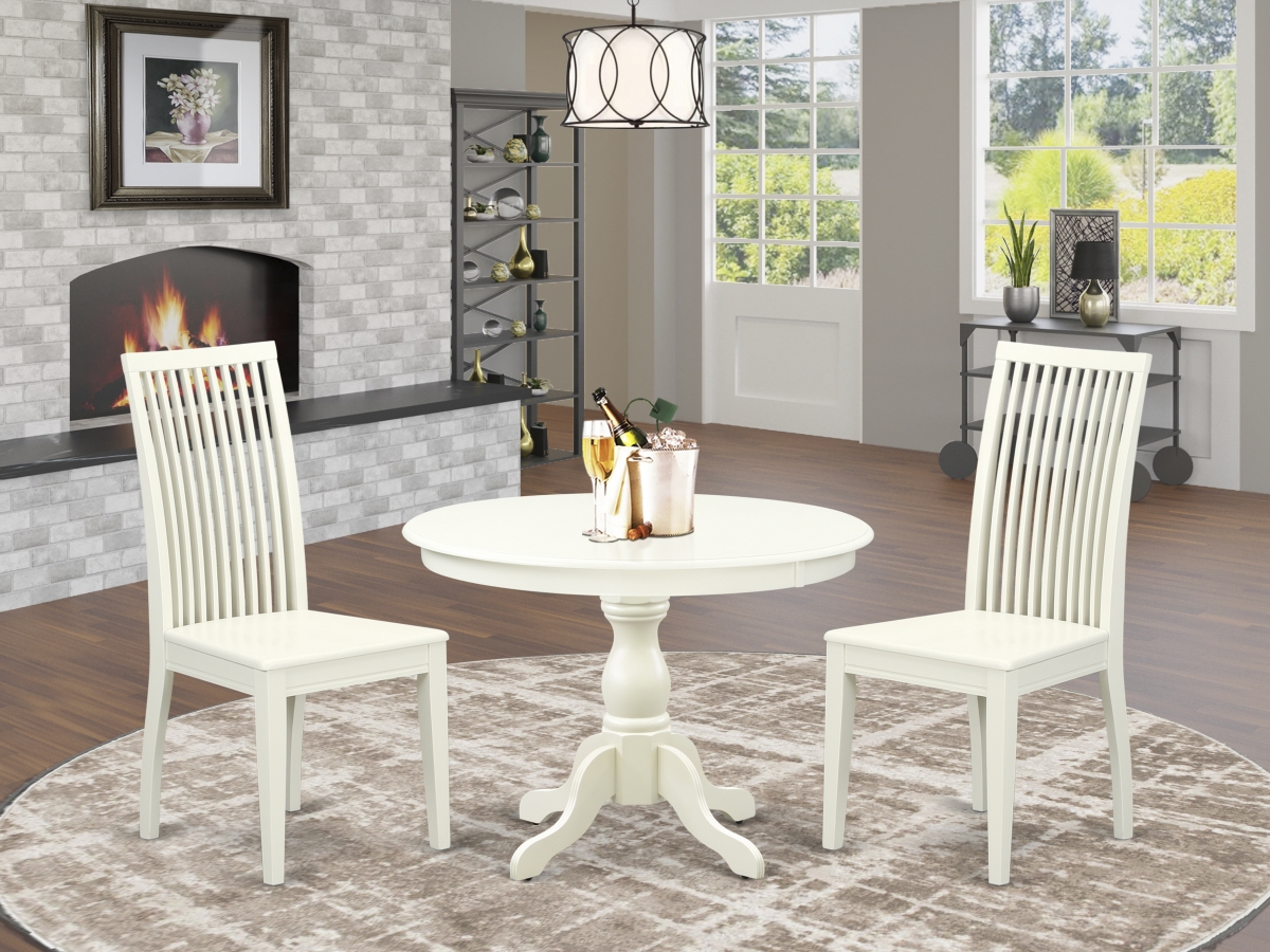 3 Piece Hartland Kitchen Table Set - Linen White