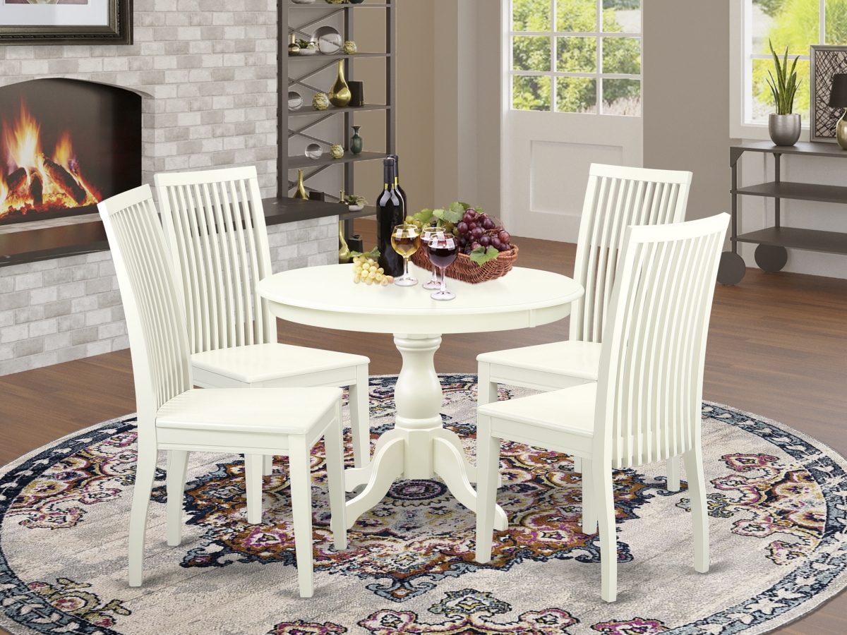 5 Piece Hartland Kitchen Dining Table Set - Linen White