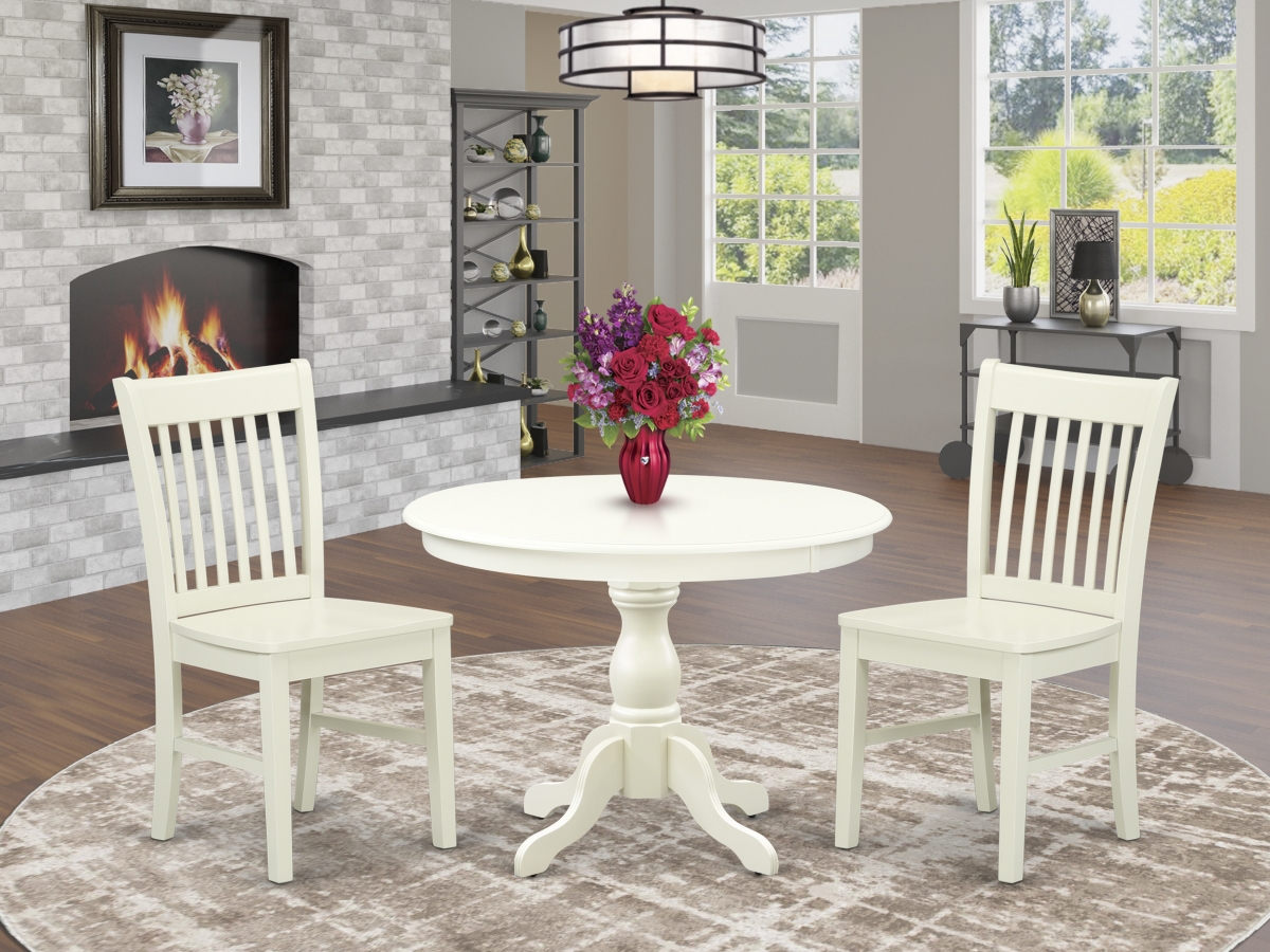 3 Piece Hartland Dining Room Table Set - Linen White