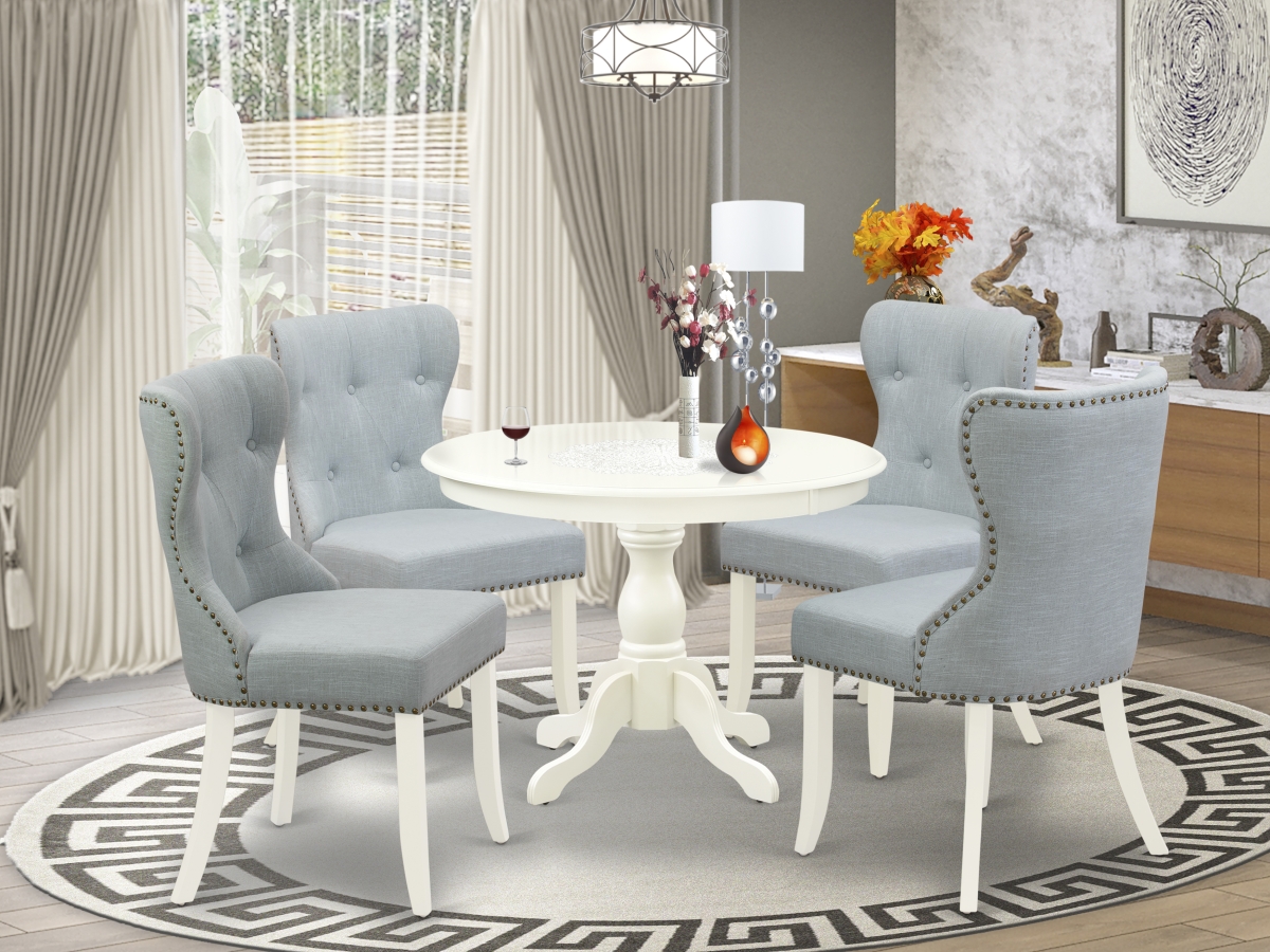 5 Piece Hartland Dining Room Table Set - Linen White