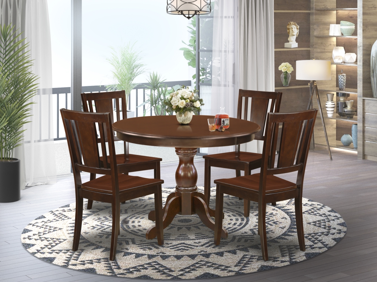 5 Piece Hartland Kitchen Dining Table Set - Mahogany