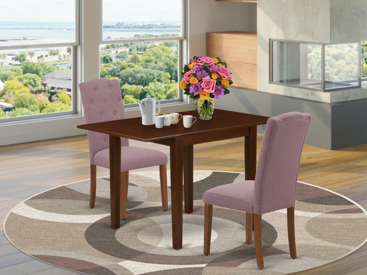 3 Piece Norden Wooden Dining Table Set - Dahlia & Mahogany