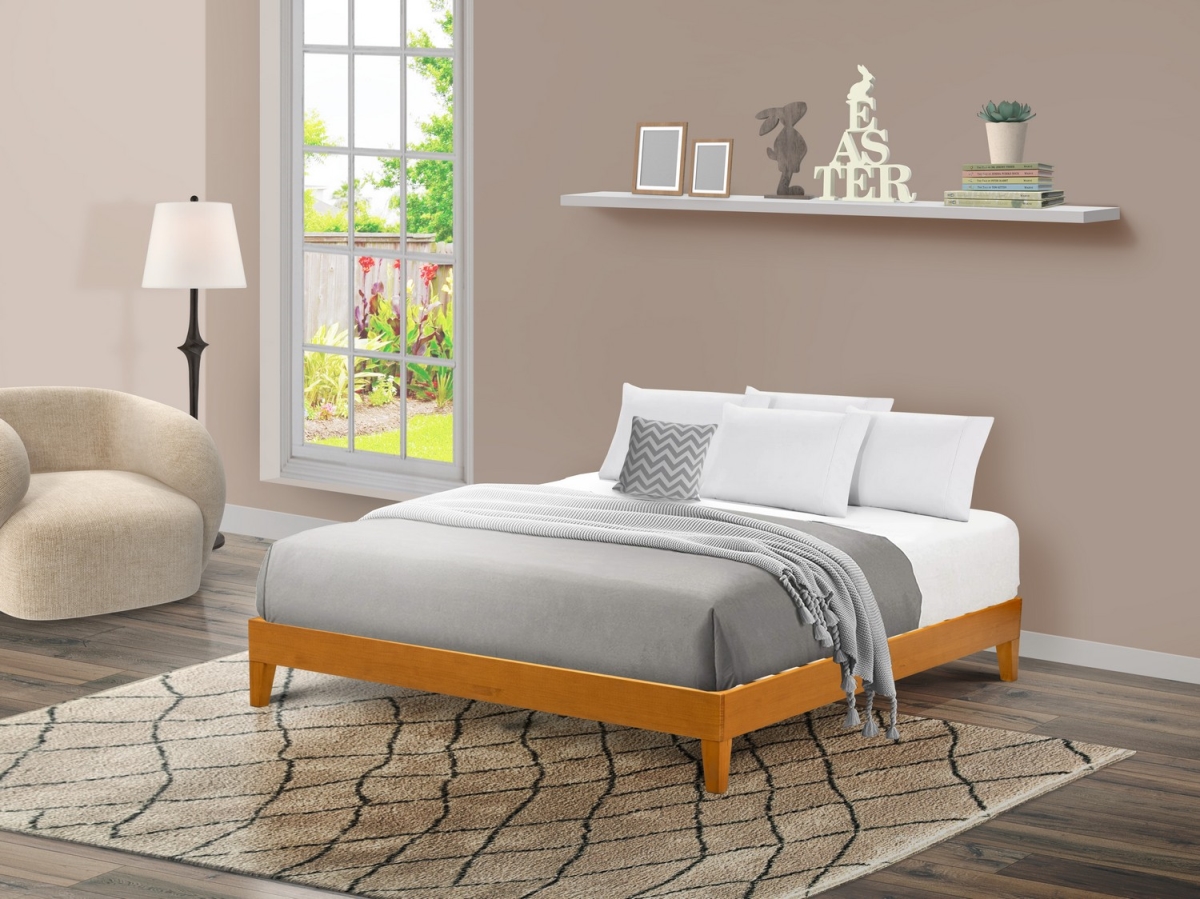 King Size Bed Frame with 4 Hardwood Legs & 2 Extra Center Legs - Oak