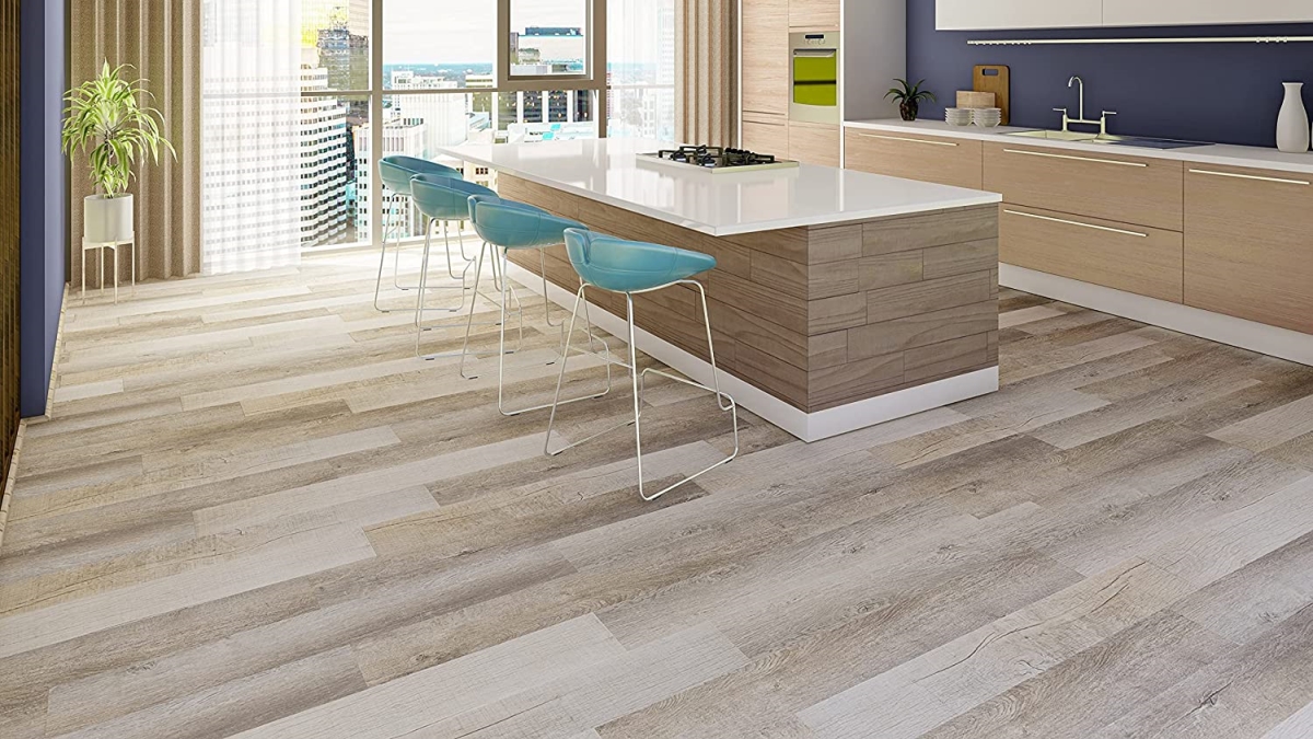 Picture of East West Furniture CA-47EC10 4 mm x 7 x 48 in. Capitola Surrey Beige Eva BacKing Size SPC Flooring Plank with 20 mil Wear Layer & I4f Click Lock