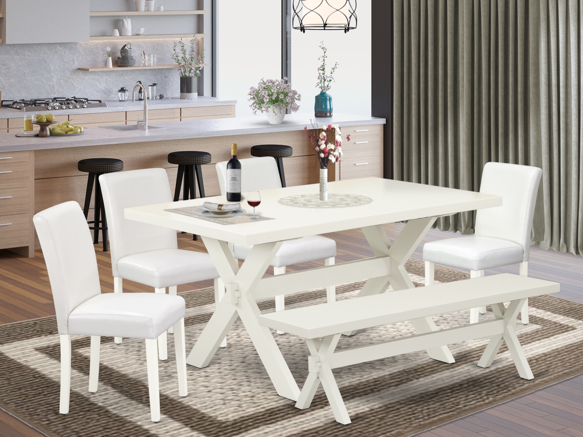 6 Piece X-Style Stylish Dining Set - Linen White