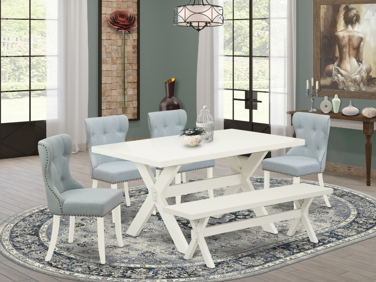 6 Piece X-Style Dinette Set - Linen White