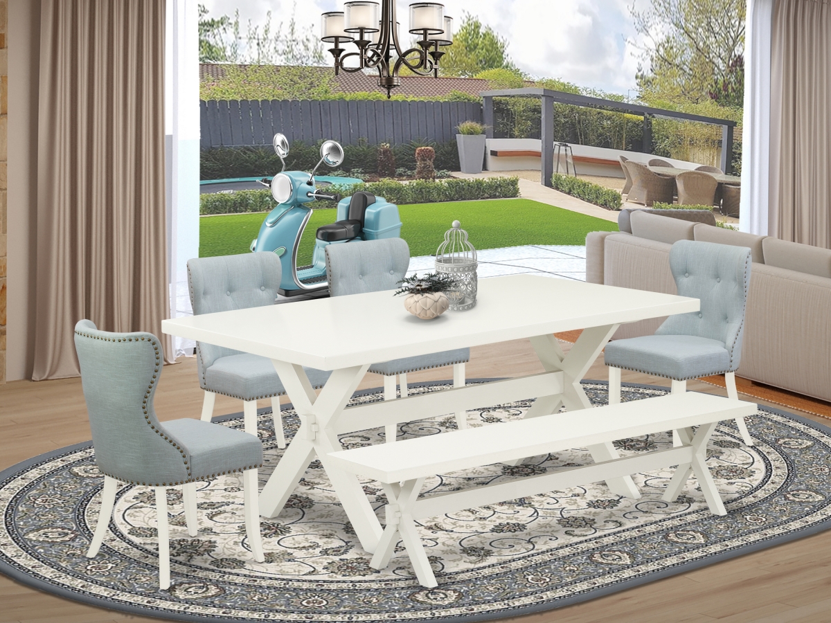 6 Piece X-Style Dinette Set - Linen White