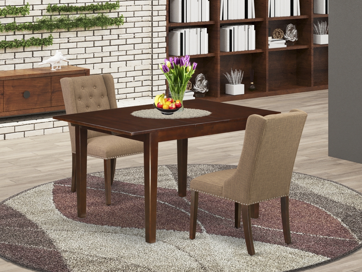 3 Piece Milan Kitchen Dining Set - Mahogany & Light Sable