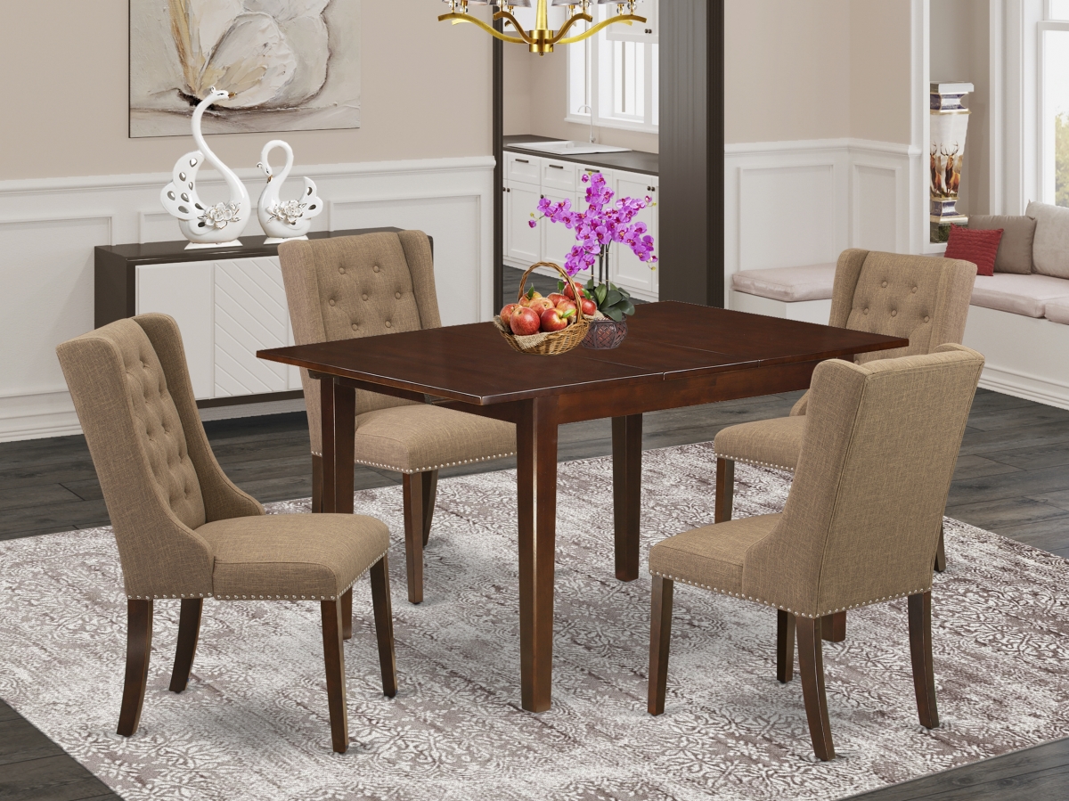 5 Piece Milan Dinette Set - Mahogany & Light Sable