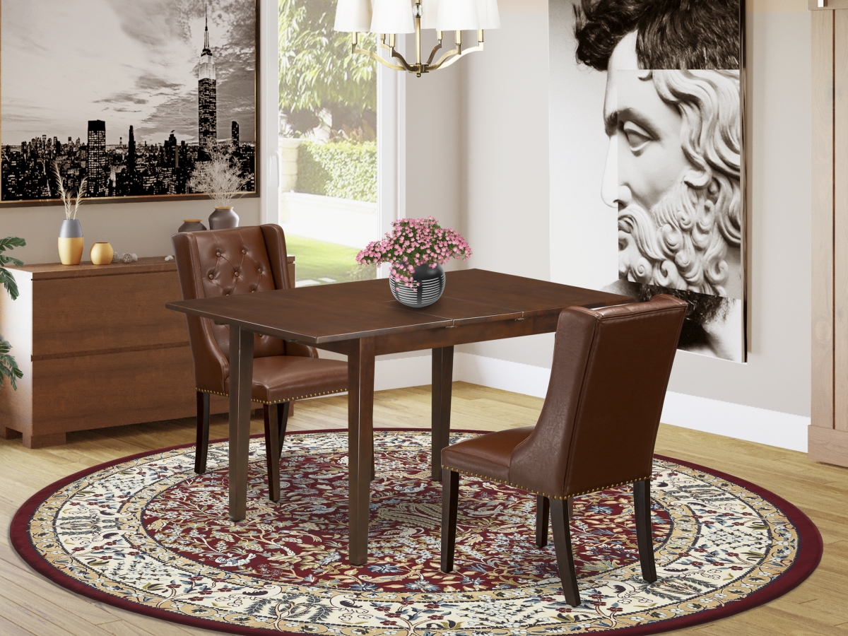 3 Piece Norfolk Dining Room Set - Mahogany & Brown