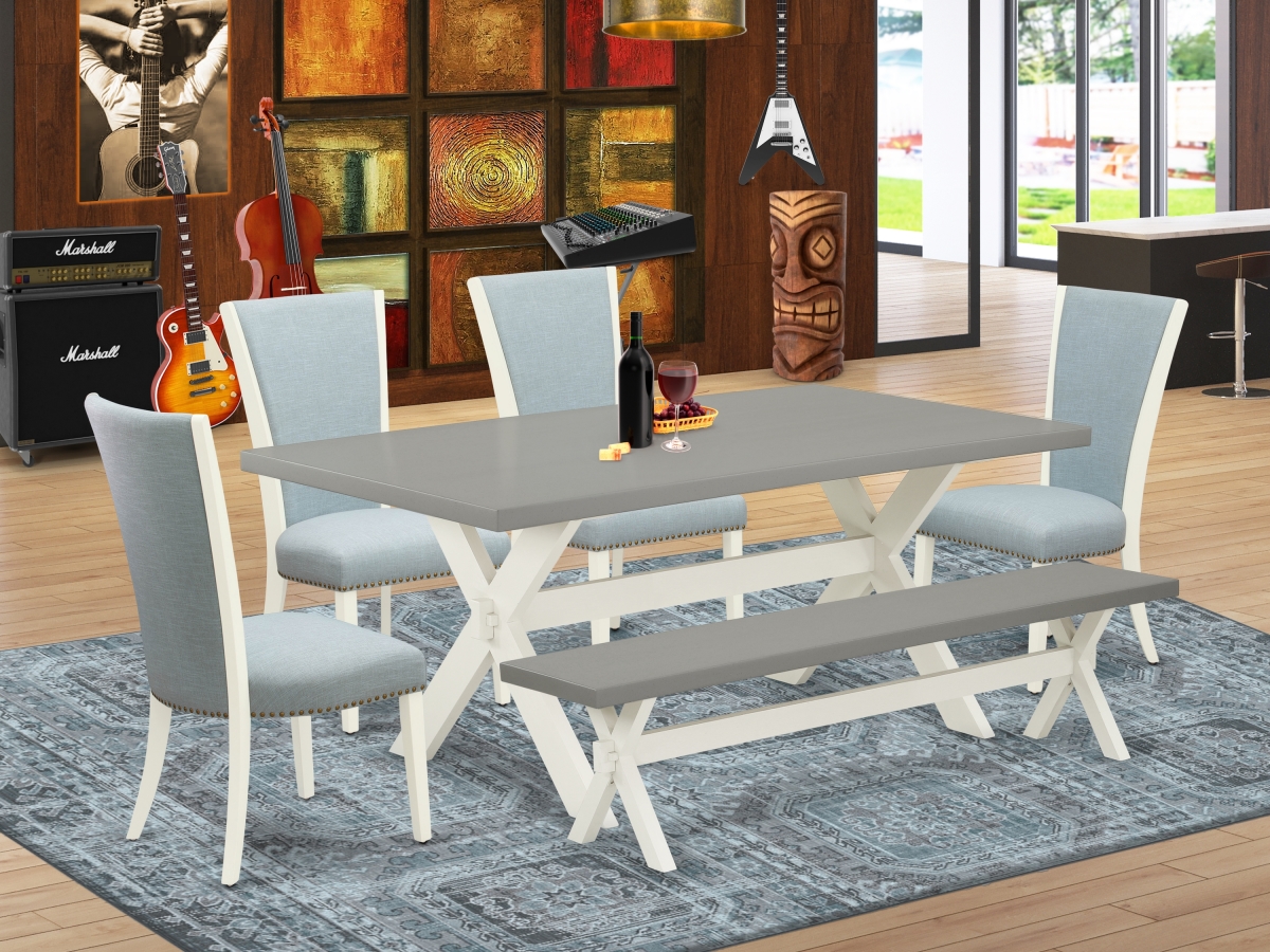 6 Piece X-Style Dining Set - Linen White