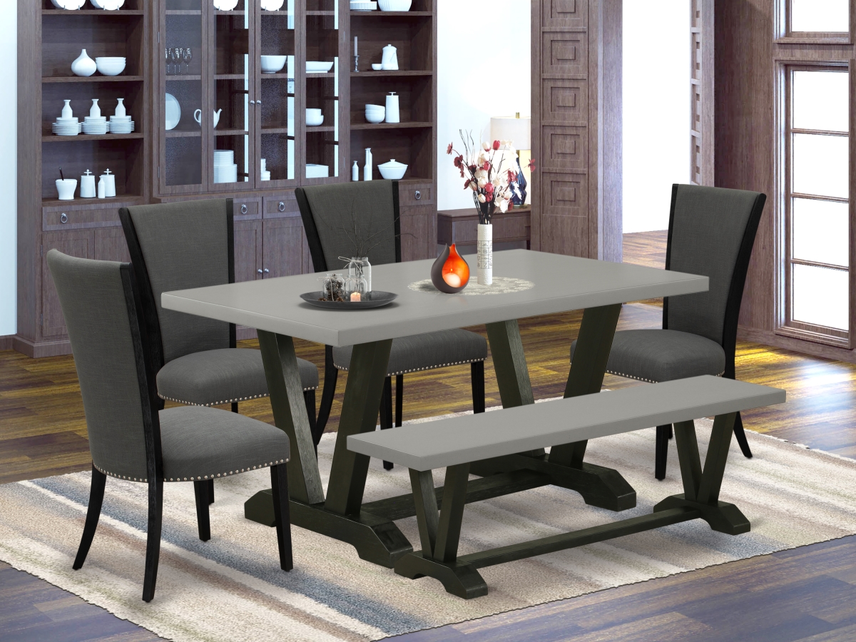 6 Piece V-Style Dining Room Set - Black