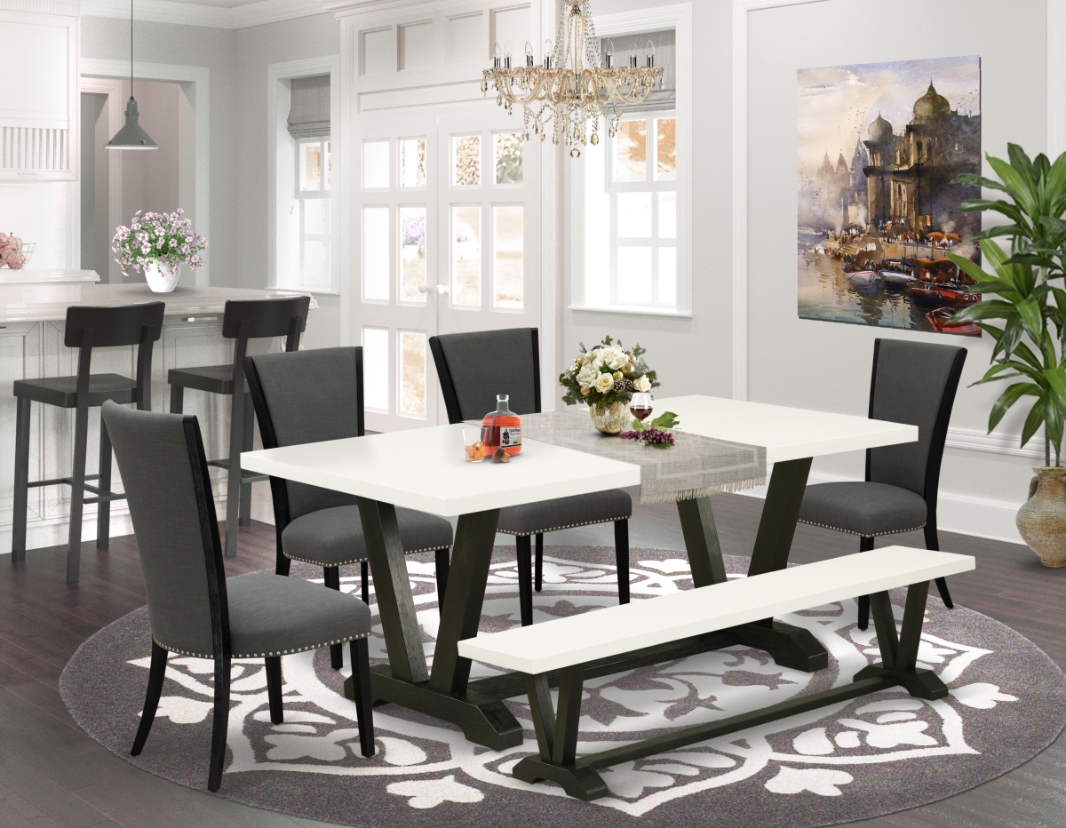6 Piece V-Style Dining Set - Black