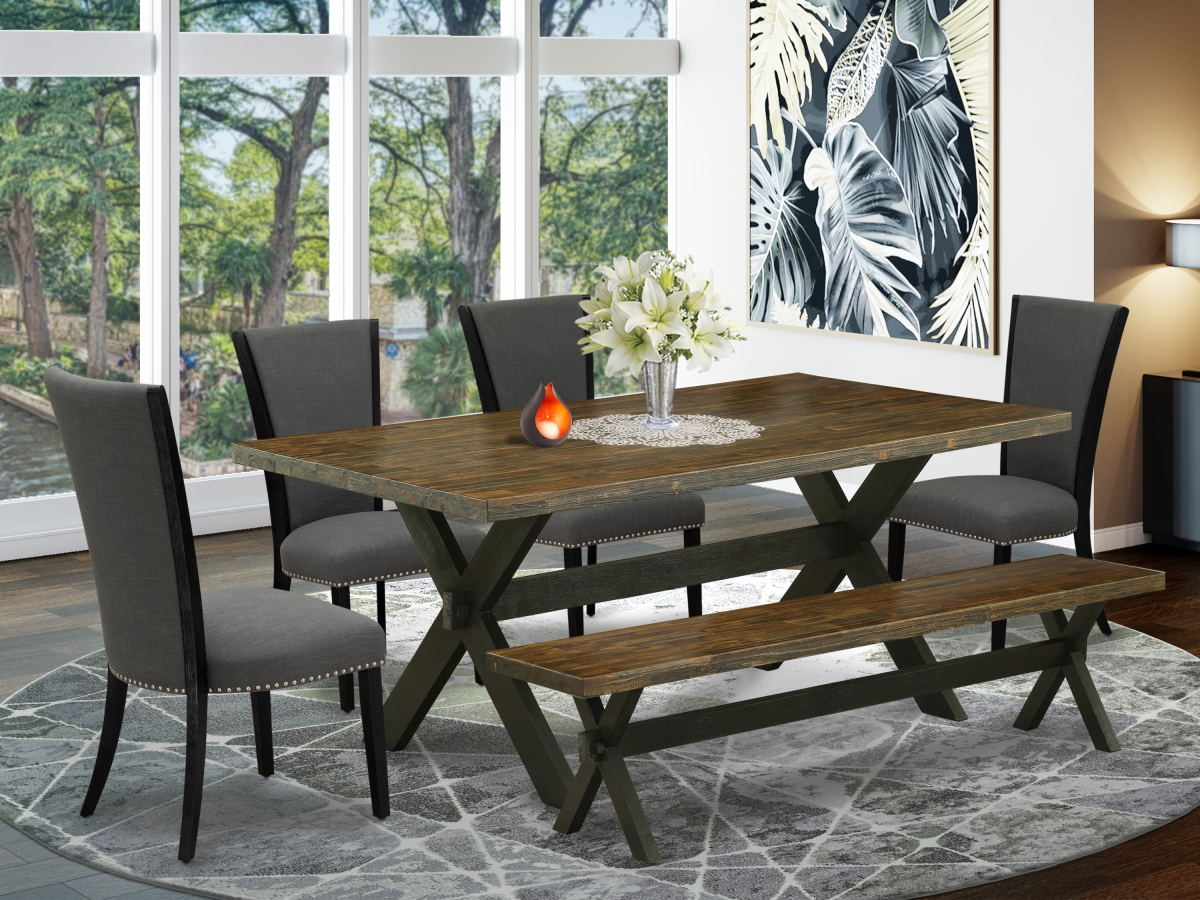 6 Piece X-Style Dining Set - Black