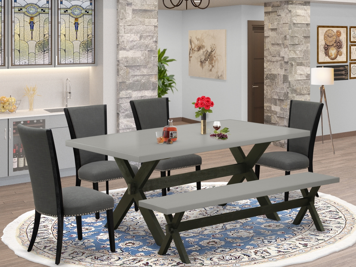 6 Piece X-Style Dining Set - Black