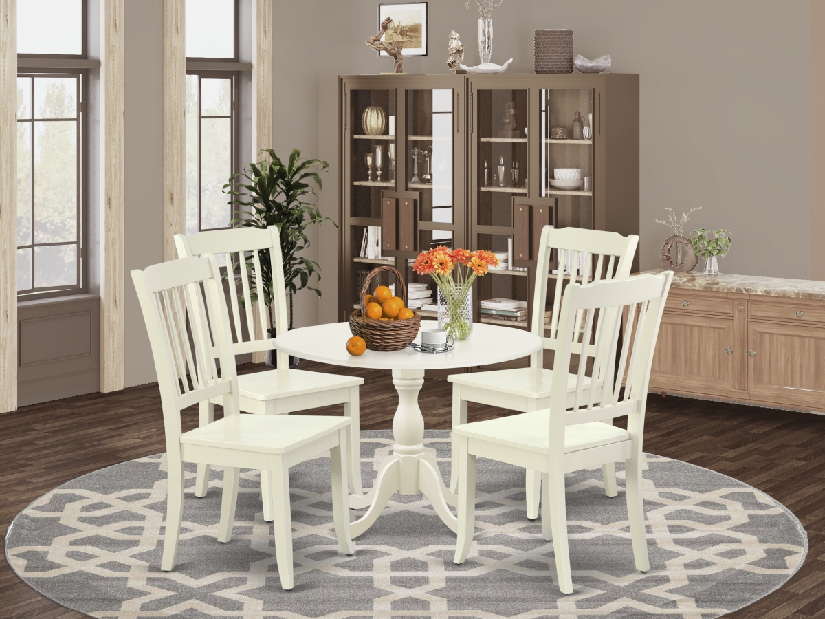 5 Piece Dublin Dining Room Table Set - Linen White