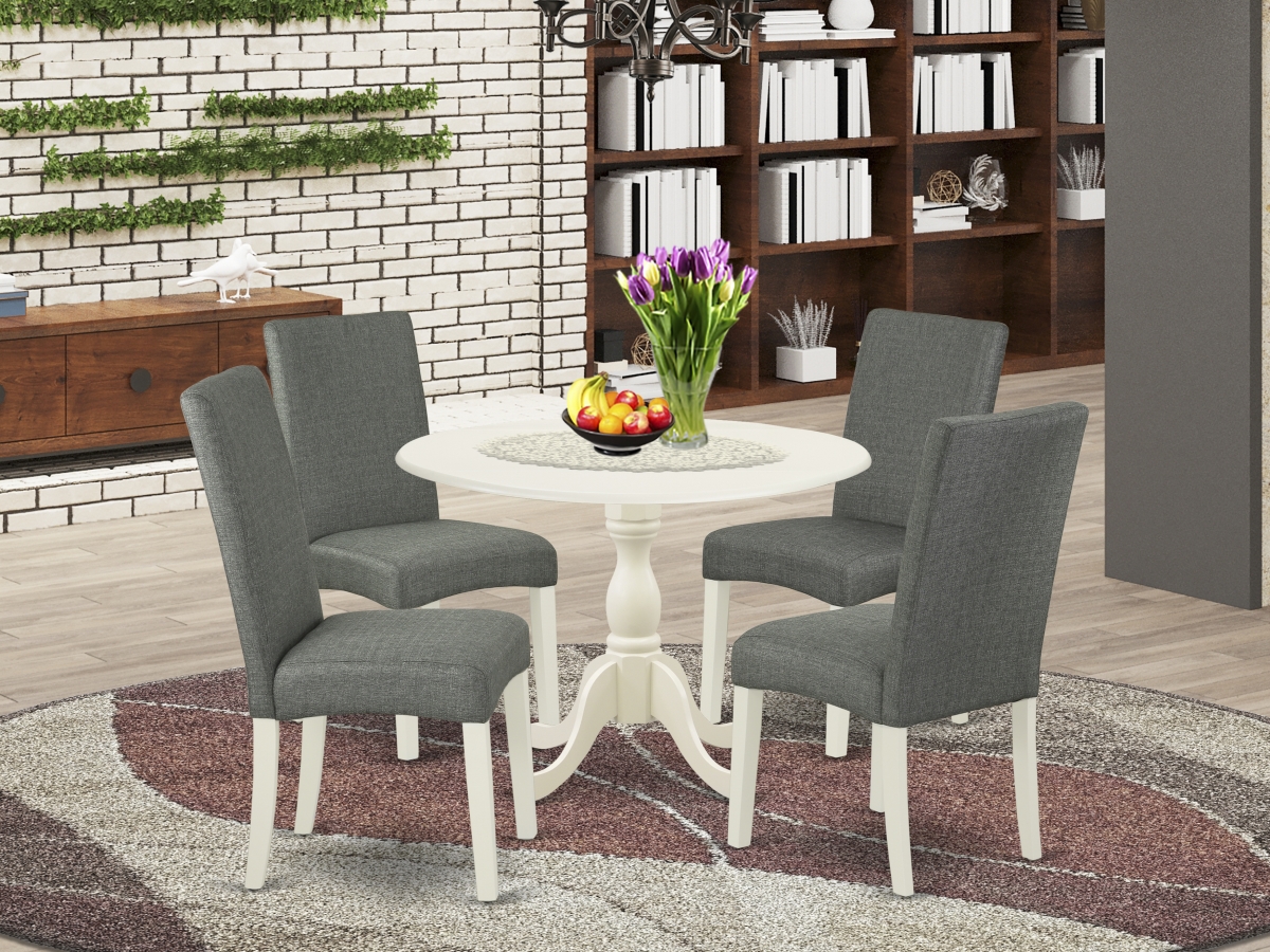 5 Piece Dublin Dining Table Set - Linen White